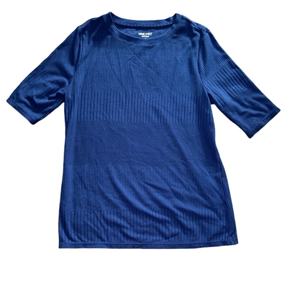 Nine West scoop neck ribbed top